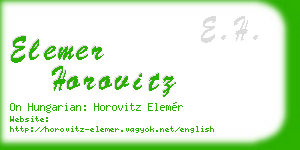 elemer horovitz business card