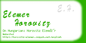 elemer horovitz business card